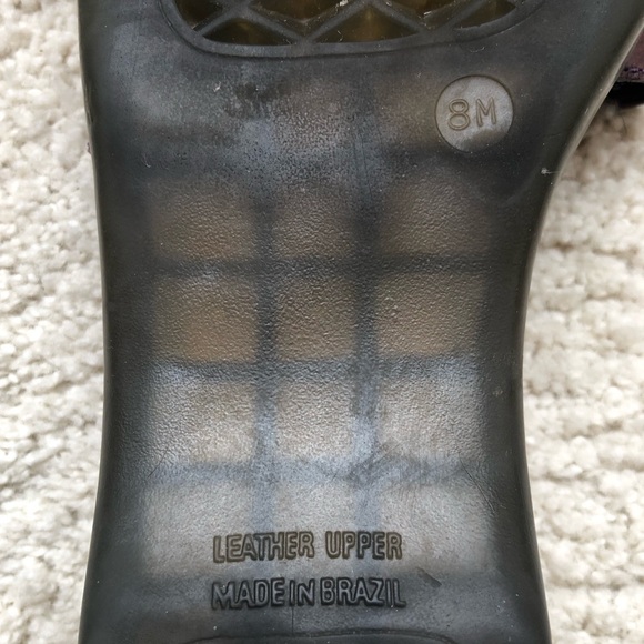 Made in Brazil deep eggplant-colored ostrich leather, comfortable, slide… - Picture 7 of 10